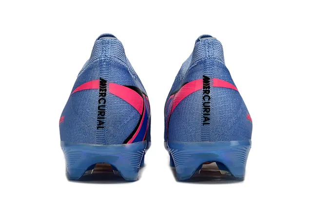 Nike নীল গোলাপি Flyknit উপরের অংশ Iridescent Soleplate Firm-Ground Soccer Shoes 4