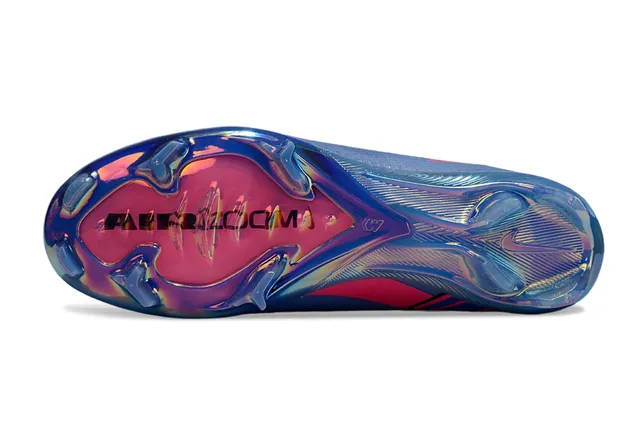 Nike নীল গোলাপি Flyknit উপরের অংশ Iridescent Soleplate Firm-Ground Soccer Shoes 6