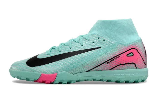 Nike Chaussures de football Turf bleu rose montantes Flyknit-Style 8