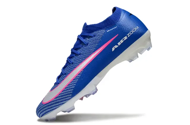 Nike Chaussures de football bleu et rose avec upper knit et col Gripknit surface firm ground 3