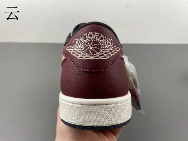 Nike Burgundy Gold Low-Top Leather And Synthetic Upper Lifestyle Sneakers 8