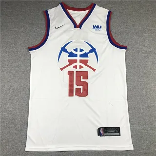 Nike Denver Nuggets Nikola Jokić #15 City Edition 白红 无袖网状面料球衣