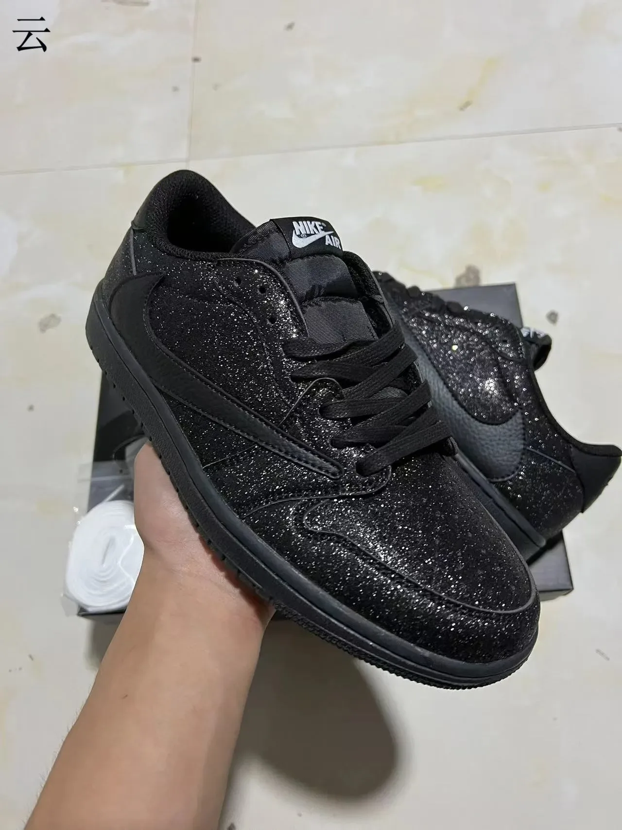 Nike Dunk Low Black Glitter Lifestyle Sneakers 2