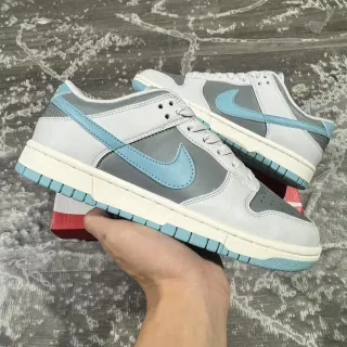 Nike Dunk Low رامادي فاتح وأزرق حذاء lifestyle