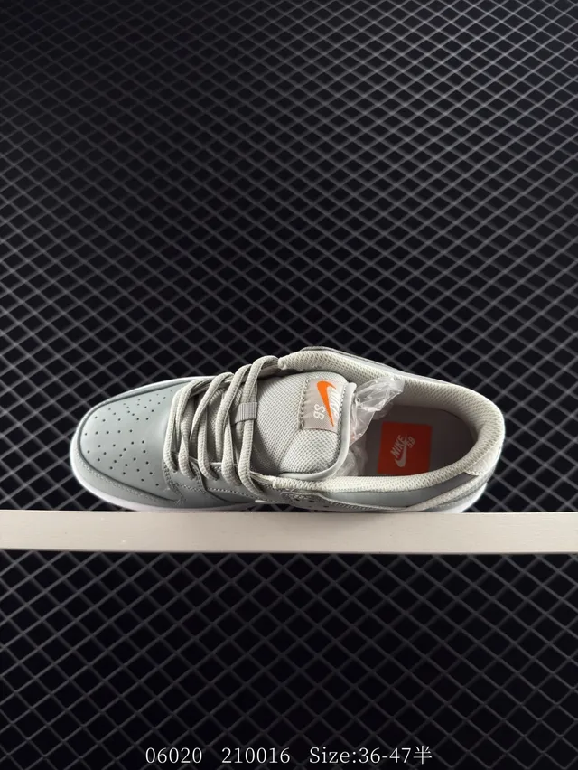 Nike Dunk Low Gris Clair Off-White Gum Chaussures de Skateboard 5