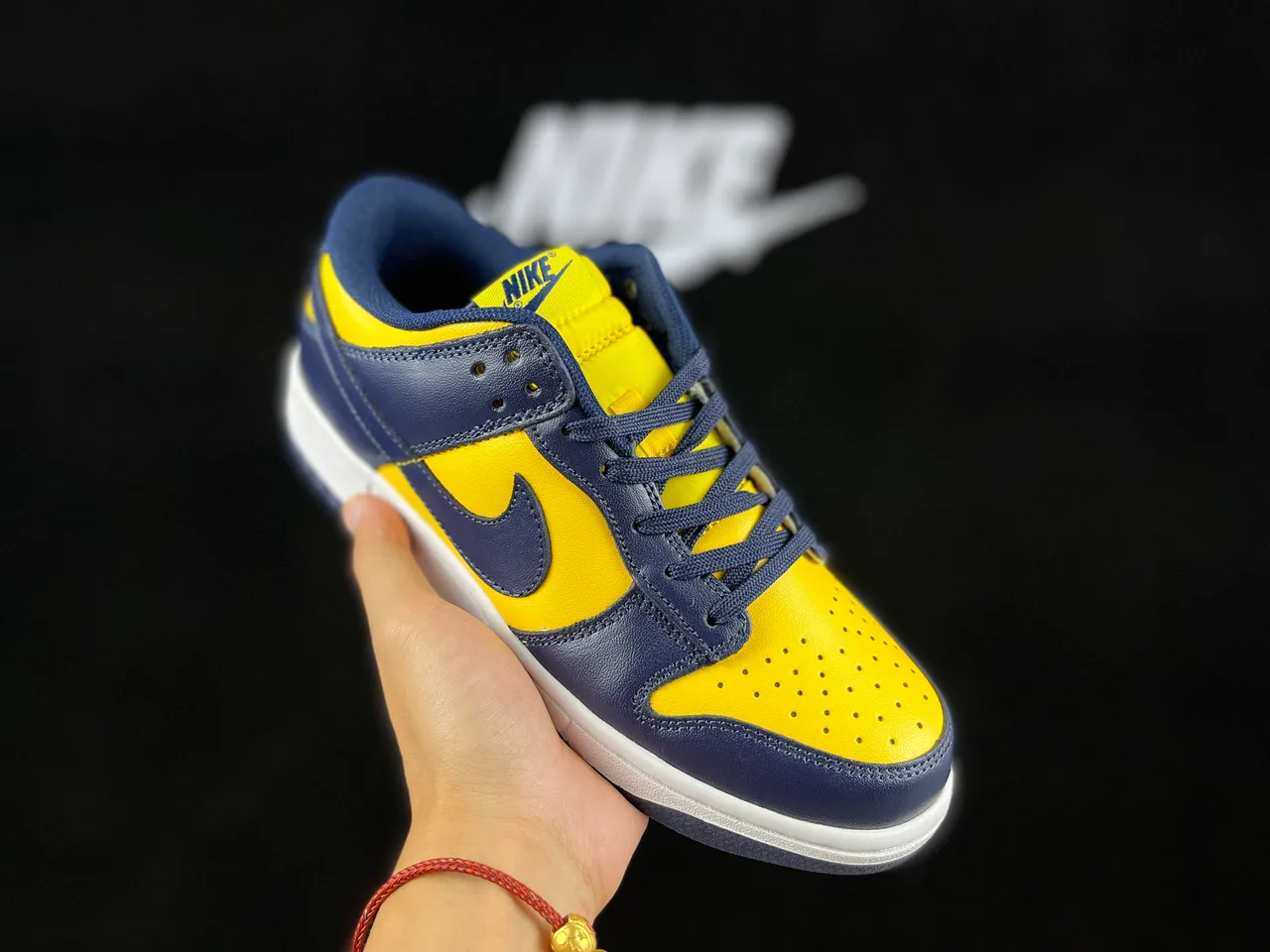 Nike Dunk Low Navy and Yellow Lifestyle Sneakers 9