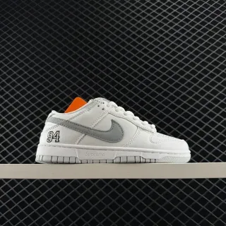 Nike Dunk Low أبيض رمادي برتقالي حذاء رياضي أسلوب حياة