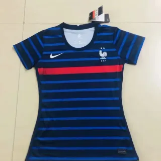 Nike 法国国家队 女子 条纹 海军蓝 红色 球衣