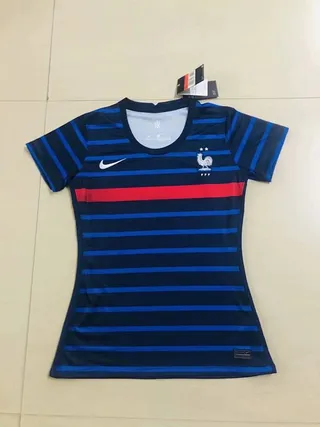 Nike फ्रांस राष्ट्रीय टीम महिला धारीदार नेवी नीला लाल जर्सी 2
