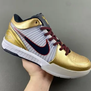 Nike 金色海军金属质感纹理上层条纹网面中板篮球鞋