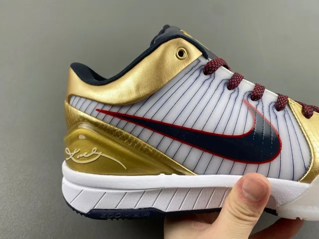 Nike 金色海军金属质感纹理上层条纹网面中板篮球鞋 2
