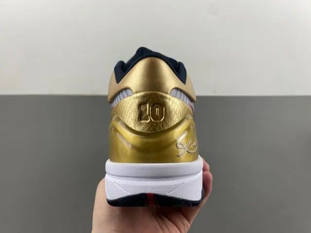 Nike 金色海军金属质感纹理上层条纹网面中板篮球鞋 4