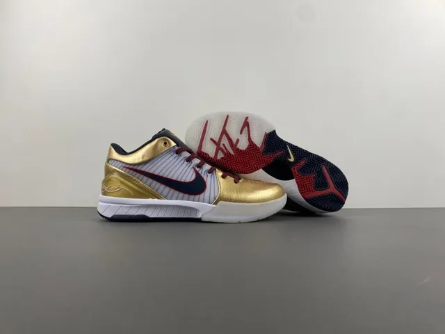 Nike 金色海军金属质感纹理上层条纹网面中板篮球鞋 13