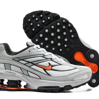 Nike رمادي برتقالي Shox كوشنينج عمودي متعدد الطبقات قفص اصطناعي أسلوب حياة