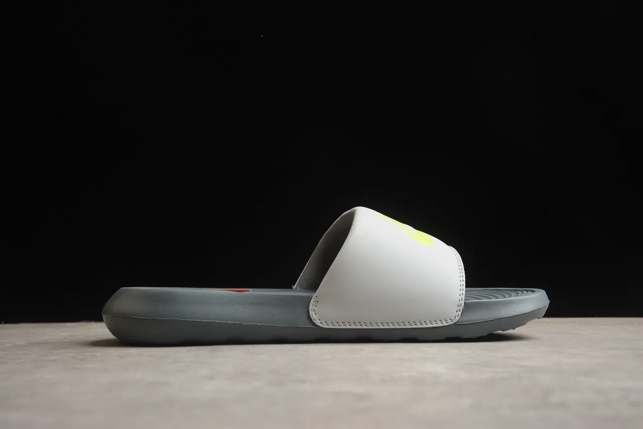 Nike رمادي أصفر حزام واحد شريحة ممسوحة قماش منزلي 11