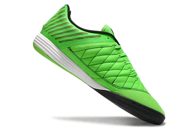 Nike Verde Preto Low-Top Quiltado Dedo Sapatos de Futebol Indoor 2