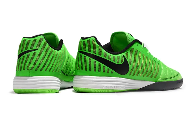 Nike Verde Preto Low-Top Quiltado Dedo Sapatos de Futebol Indoor 5