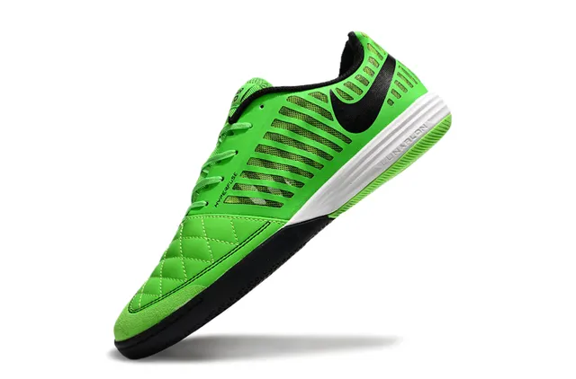 Nike Verde Preto Low-Top Quiltado Dedo Sapatos de Futebol Indoor 7