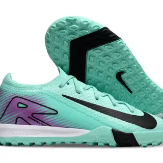 Nike Vert Violet Tricot Supérieur Lacets Asymétriques Turf Chaussures de Football