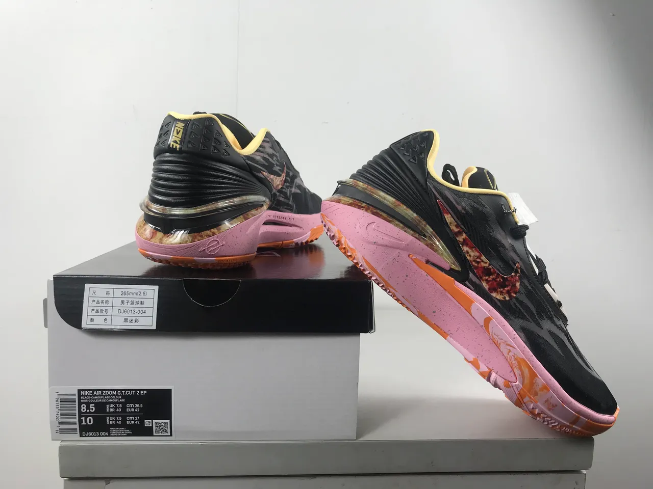Nike GT Cut Black Camo Pink Orange Chaussures de basket-ball 3