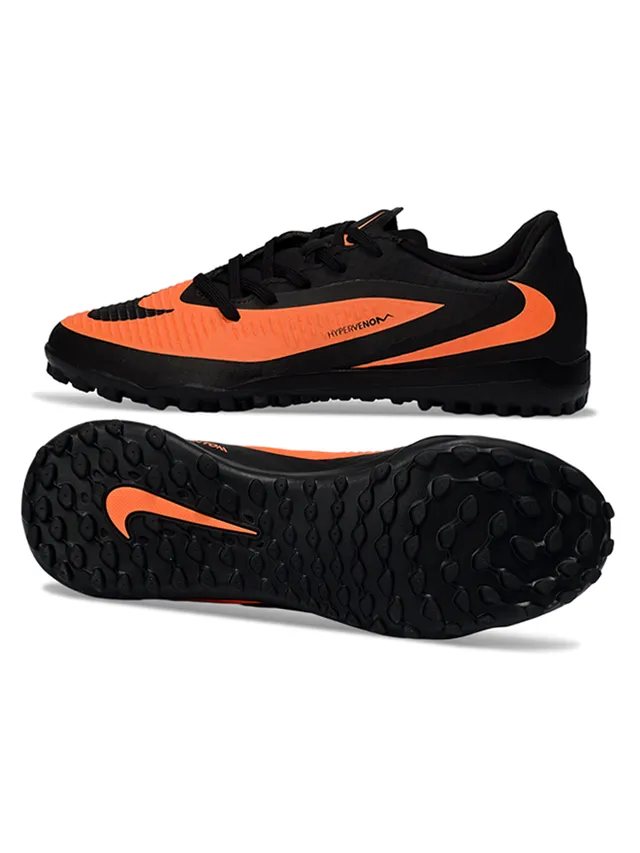Nike Hypervenom Black Orange Low-Cut Synthetic Textured Upper Turf Soccer Shoes 6