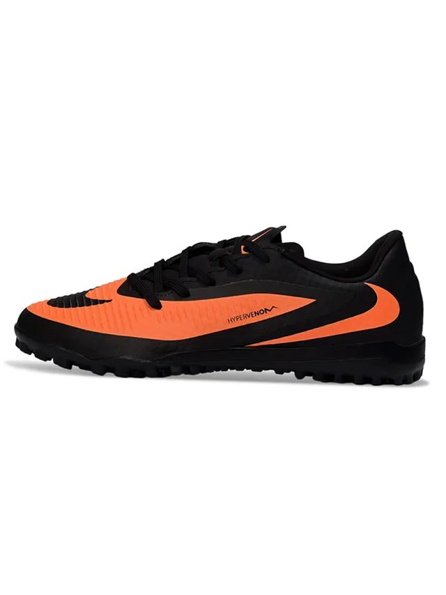 Nike Hypervenom Black Orange Low-Cut Synthetic Textured Upper Turf Soccer Shoes 7