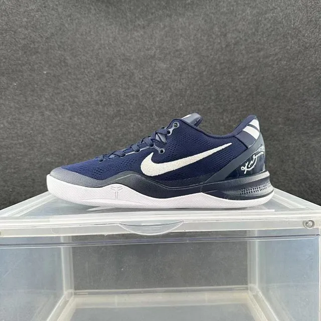 Nike Kobe 8 Navy and White Basketball Shoes 2