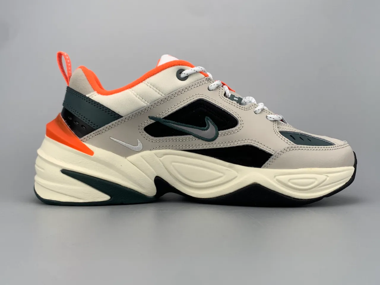 Nike M2K Tekno Beige Black Orange Chunky Sneakers 10