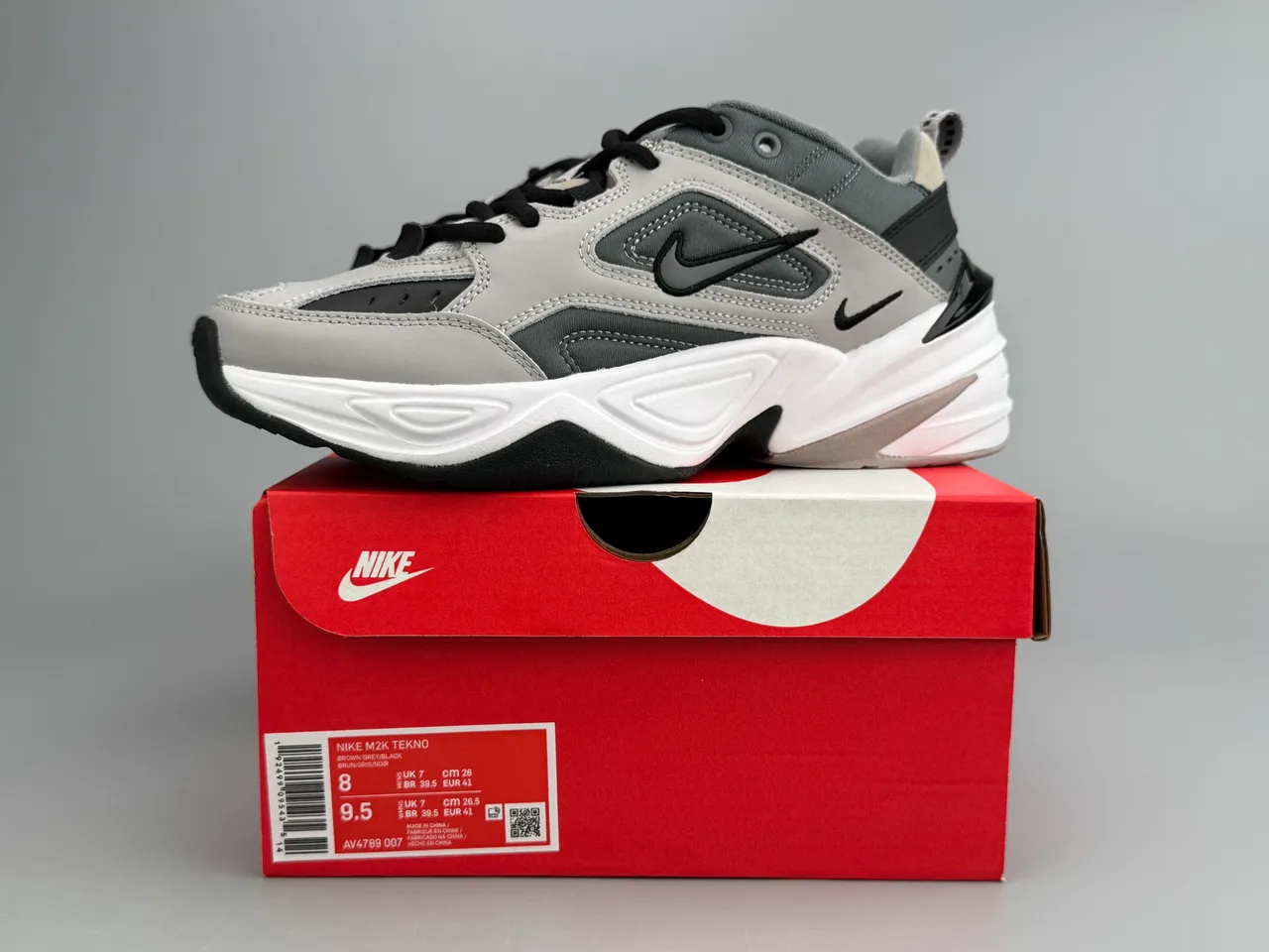 Nike M2K Tekno Gray Black White Chunky Sneakers 3