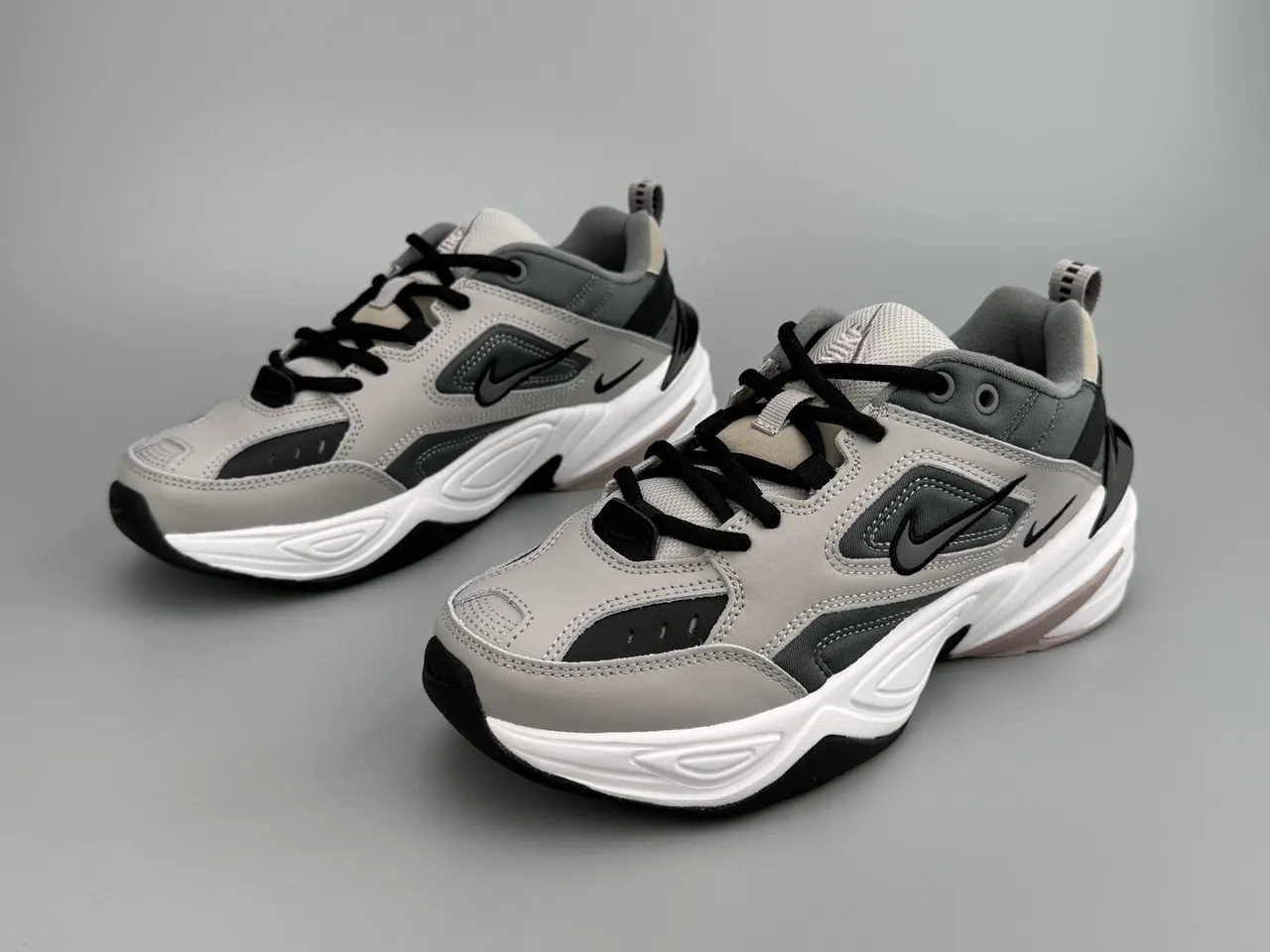 Nike M2K Tekno Gray Black White Chunky Sneakers 9