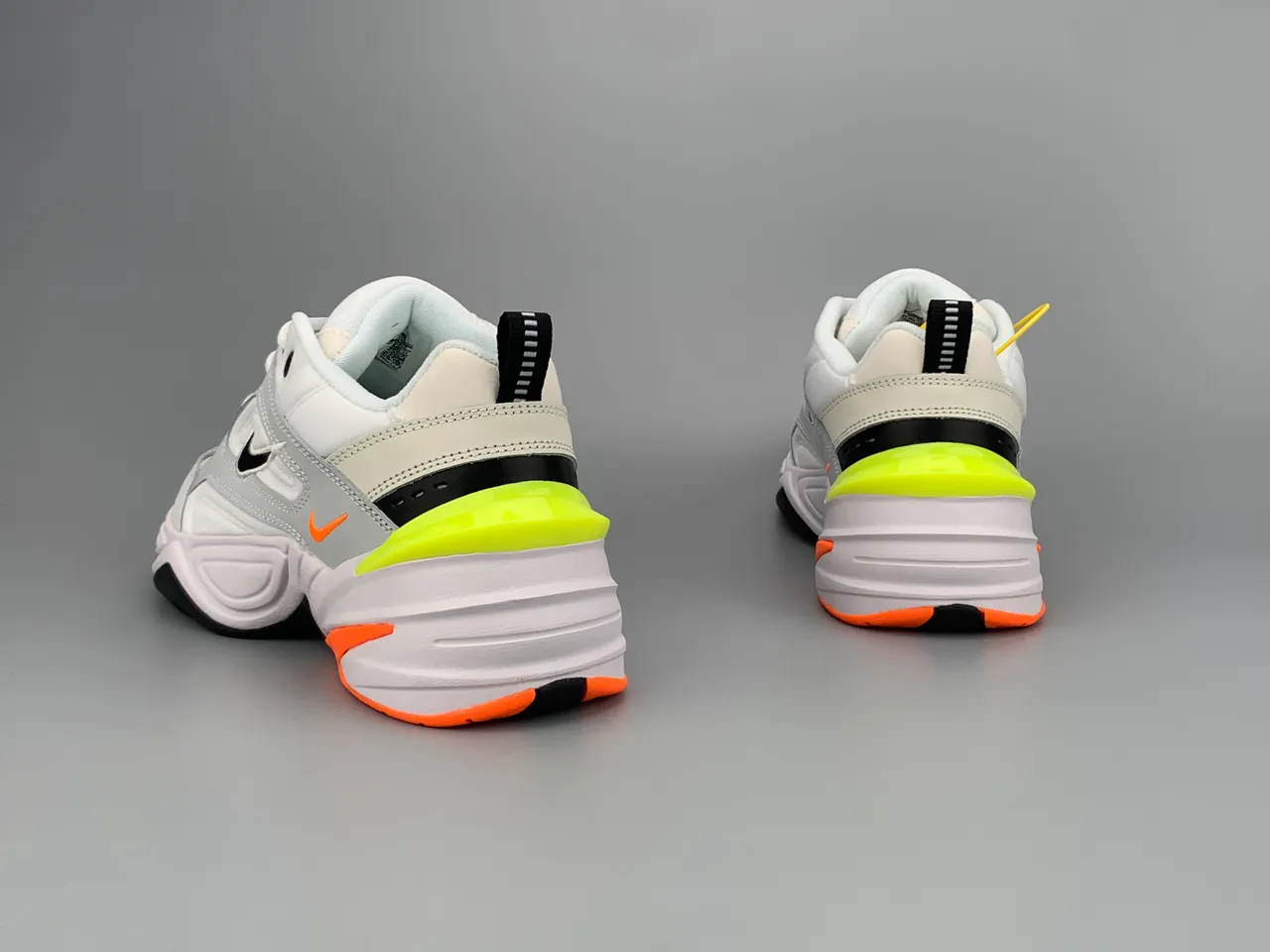 Nike M2K Tekno White Gray Orange Neon Chunky Sneakers 6