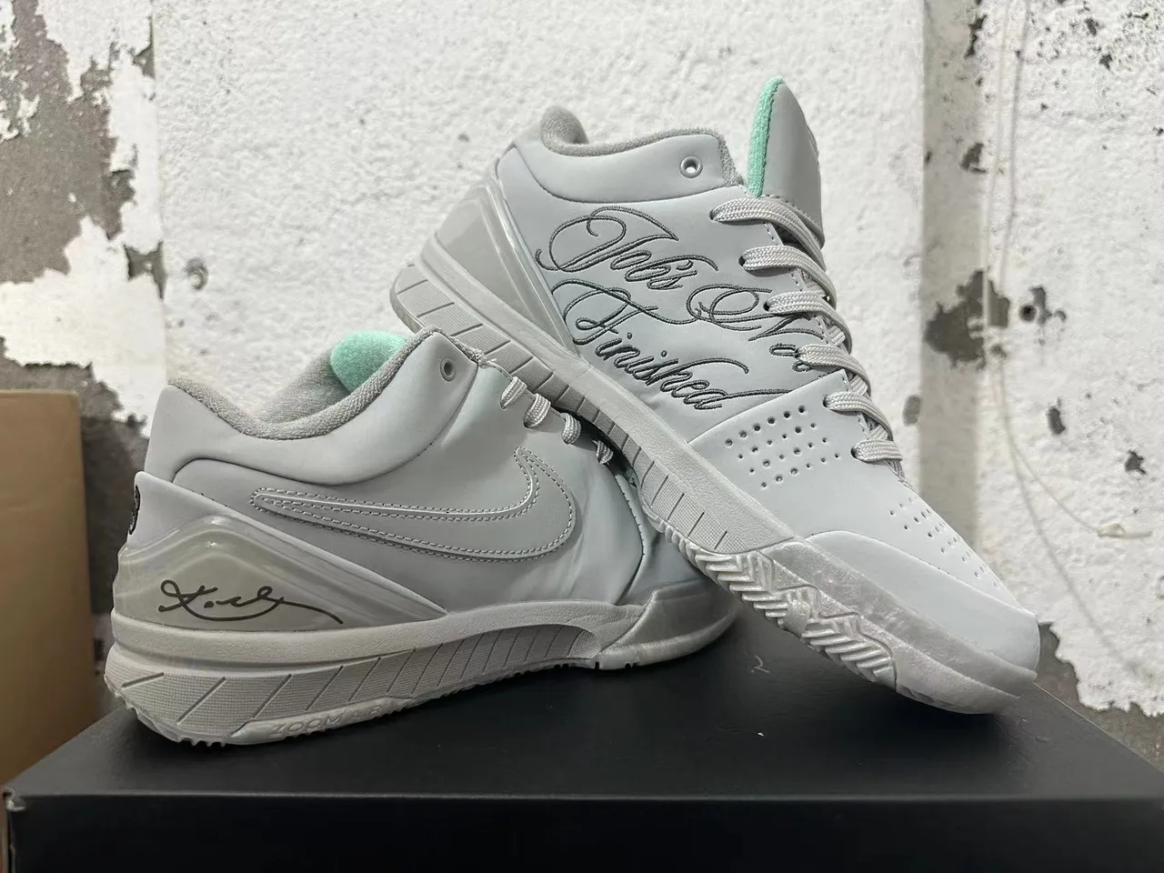 Nike Mamba Mentality Gris Vert High-Top Chaussures de Basketball 5