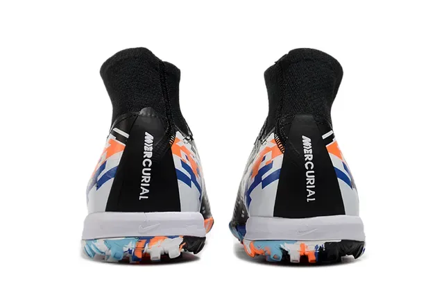 Nike Mercurial Noir Multicolore Haut Sock-Fit Graphique Pixelisé Chaussures de Football Turf 4