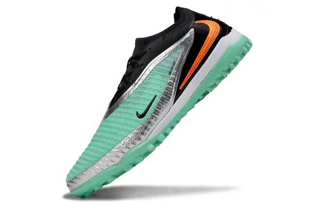 Nike Mercurial أخضر أسود منخفض القطع الملائم للجوارب الجزء العلوي نظام الربط غير المتزامن أحذية كرة القدم للعشب 3
