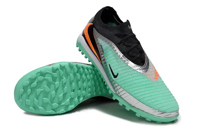 Nike Mercurial أخضر أسود منخفض القطع الملائم للجوارب الجزء العلوي نظام الربط غير المتزامن أحذية كرة القدم للعشب 4