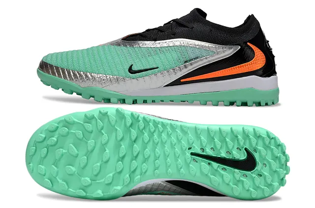 Nike Mercurial أخضر أسود منخفض القطع الملائم للجوارب الجزء العلوي نظام الربط غير المتزامن أحذية كرة القدم للعشب 7