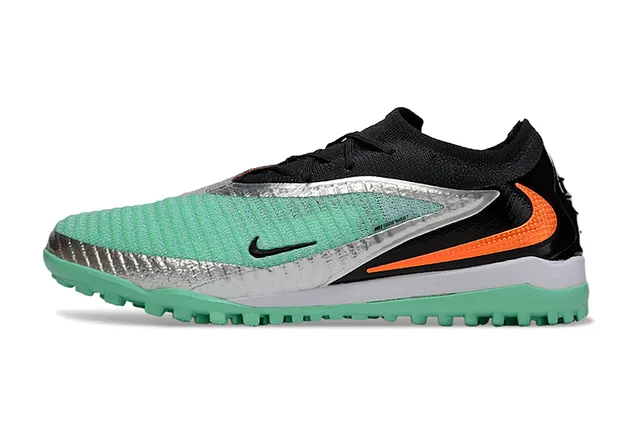 Nike Mercurial أخضر أسود منخفض القطع الملائم للجوارب الجزء العلوي نظام الربط غير المتزامن أحذية كرة القدم للعشب 8