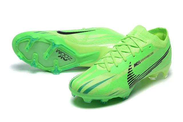 Nike Mercurial Vert Noir Tricot Néon Supérieur Graphiques Chevron Semelle Firm-Ground Chaussures de football 7