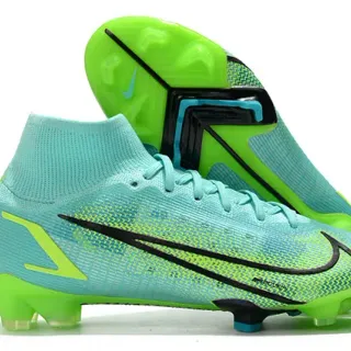 Nike Mercurial High-Cut Flyknit Neon Lime Green Firm-Ground Soccer Shoes