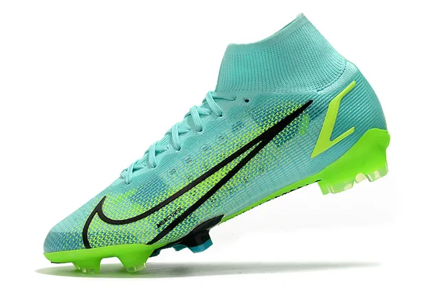Nike Mercurial Haut-Coupé Flyknit Vert Lime Néon Sol Ferme Chaussures de Football 4