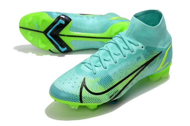 Nike Mercurial Haut-Coupé Flyknit Vert Lime Néon Sol Ferme Chaussures de Football 6