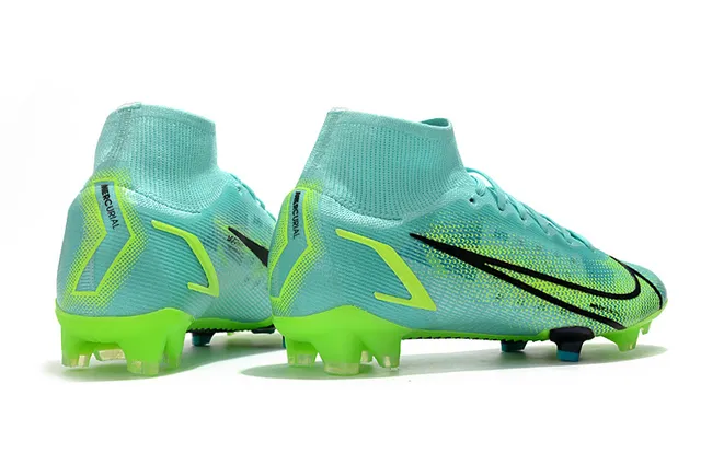 Nike Mercurial Haut-Coupé Flyknit Vert Lime Néon Sol Ferme Chaussures de Football 7