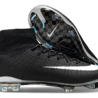 Nike Mercurial Superfly Black and White Firm-Ground Soccer Shoes
