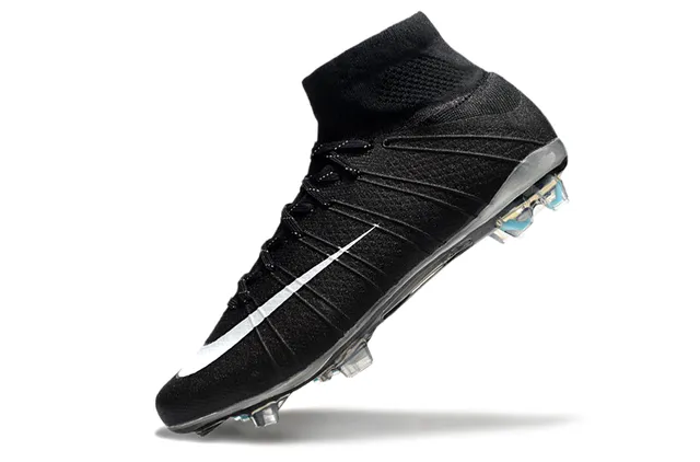 Nike Mercurial Superfly أسود وأبيض أرضية صلبة أحذية كرة القدم 3