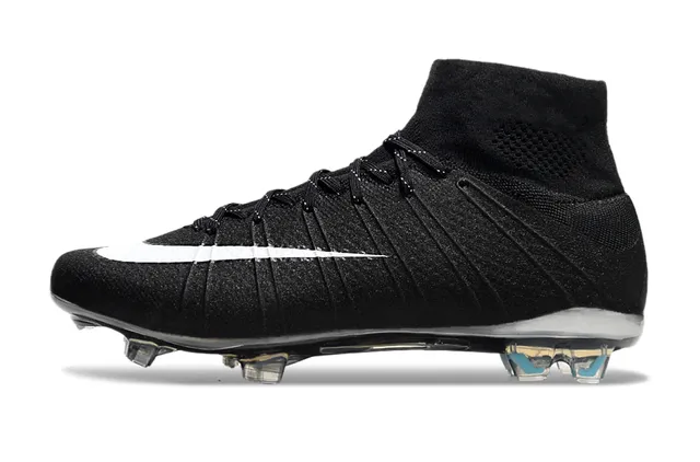 Nike Mercurial Superfly أسود وأبيض أرضية صلبة أحذية كرة القدم 7