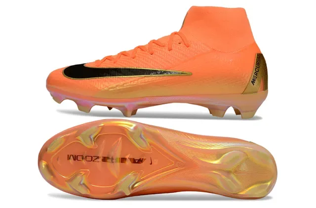 Nike Mercurial Superfly Orange and Gold Firm-Ground Soccer Shoes 6