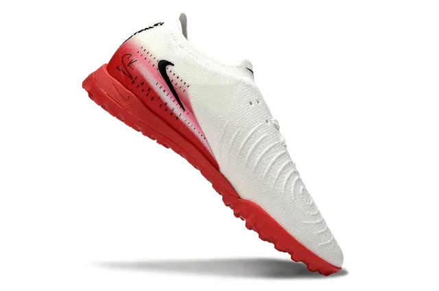 Nike Mercurial Superfly White Red Knit Upper Gradient Accent Band Turf Soccer Shoes 2