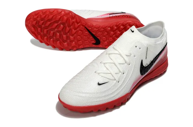 Nike Mercurial Superfly White Red Knit Upper Gradient Accent Band Turf Soccer Shoes 4