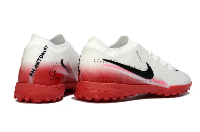 Nike Mercurial Superfly White Red Knit Upper Gradient Accent Band Turf Soccer Shoes 5