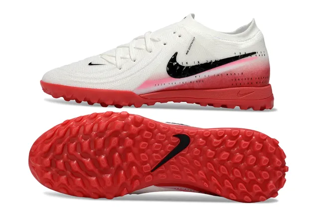 Nike Mercurial Superfly White Red Knit Upper Gradient Accent Band Turf Soccer Shoes 6